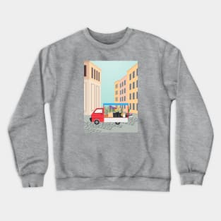 Flower Truck in Rome, Italy Crewneck Sweatshirt